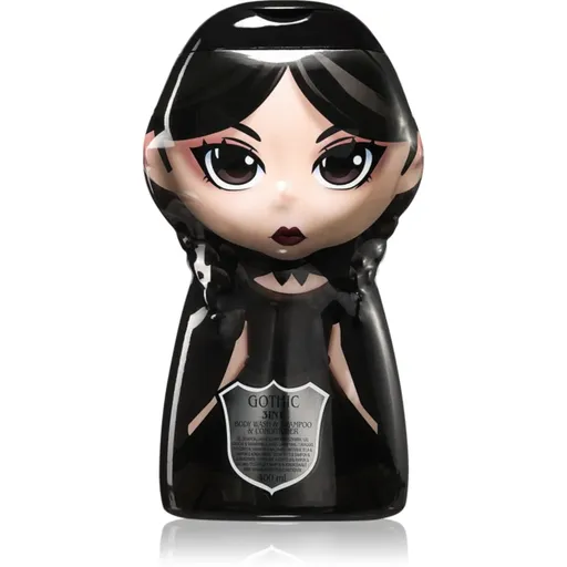 Wednesday Gothic Macabre šampón, kondicionér a sprchový gel 3 v 1 pro děti Raspberry 400 ml