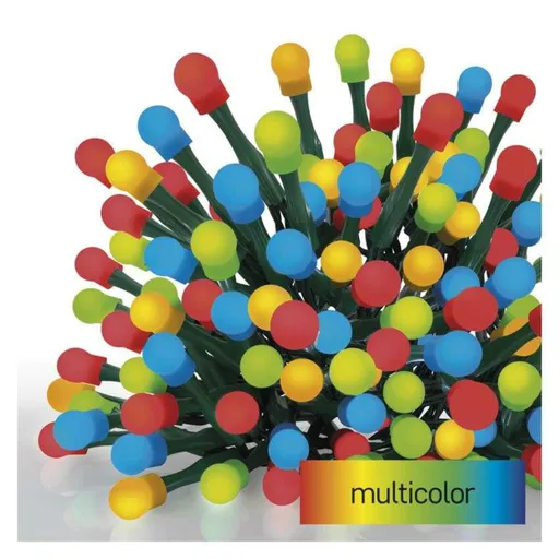 EMOS LED vánoční cherry řetěz - kuličky, 8 m, venkovní i vnitřní, multicolor, programy, časovač D5AM22