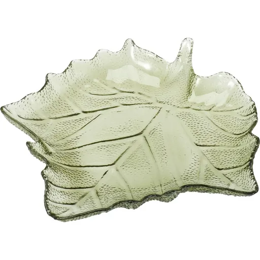 Skleněný tác List 26,3 × 25,5 × 4 cm, zelená