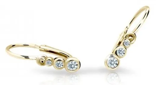Cutie Jewellery Zlaté dětské náušnice C2255-10-X-1 bílá