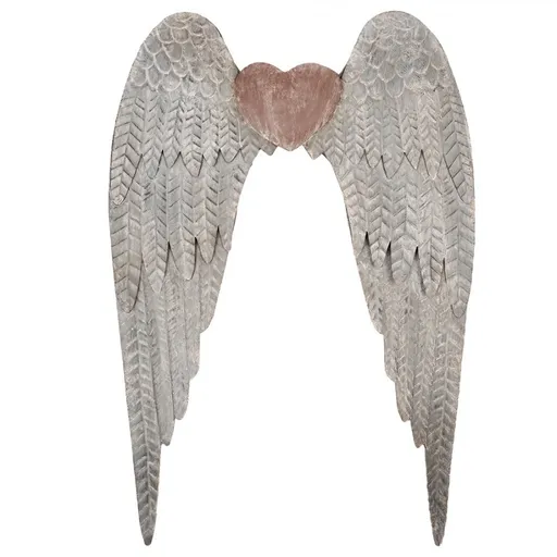 Zinková antik nástěnná dekorace andělská křídla Wings Angel - 79*6*113 cm Clayre & Eef
