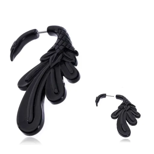 Falešný akrylový expander do ucha - černý pták