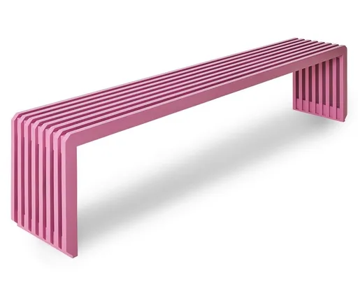 Sytě růžová dřevěná lamelová lavice Slatted L - 160*27*35 cm HKLIVING