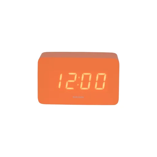 Karlsson 5983OR designové LED hodiny s budíkem oranžová, 10 cm