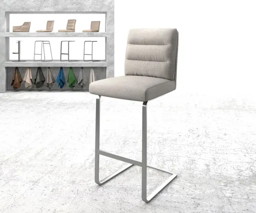 Barová židle Pela-Flex světle šedá konzolová podnož plochá