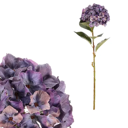 Hortenzie modrá - umělá řezaná květina, 62 cm