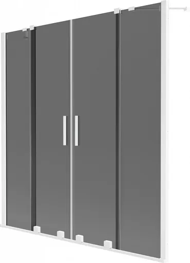 MEXEN/S Velar Duo dvoukřídlá posuvná vanová zástěna 140 x 150, grafit, bílá 896-140-000-42-20