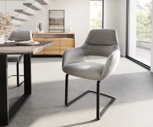 Jídelní židle Yago-Flex konzolová podnož plochá černá samet