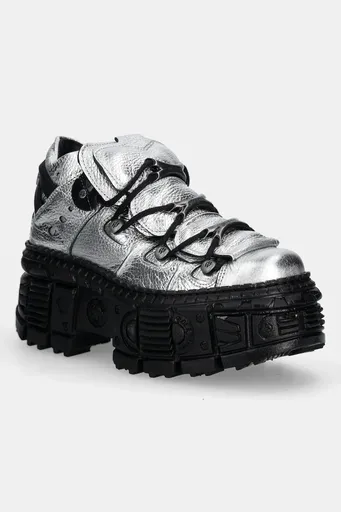 Kožené boty New Rock Floater Plata, Tank Casco Negro Sin