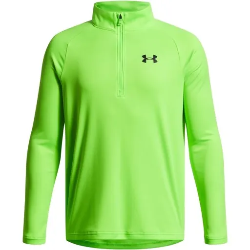 Under Armour TECH 2.0 1/2 ZIP Chlapecké triko s dlouhým rukávem, světle zelená, velikost M