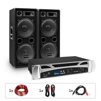 Electronic-Star eStar Bangkok Rhythm, sistem DJ, set, amplificator PA, 2 x 500 W, 2 x subwoofer, 2 x 12 "