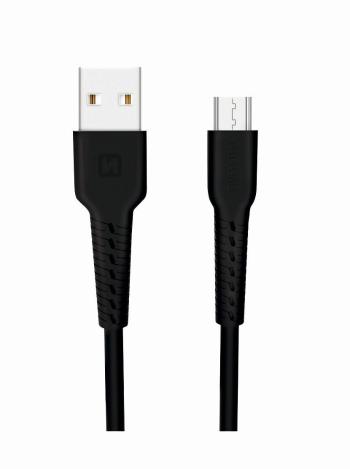 Adatkábel Swissten micro USB 1m, fekete