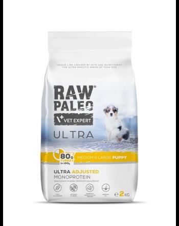 RAW PALEO Ultra Turkey Medium&amp;Large Puppy 750g pentru catei de rasa medie si mare, curcan