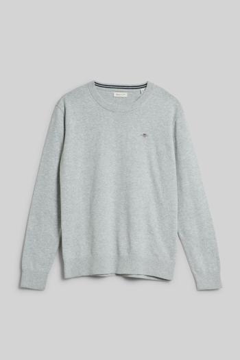 SVETR GANT SHIELD CLASSIC COTTON C-NECK LIGHT GREY MELANGE