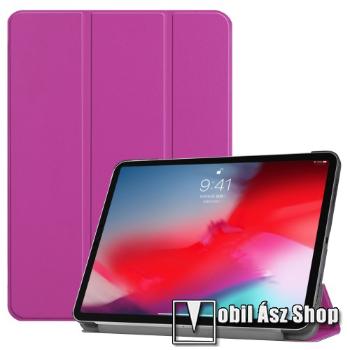 Notesz / mappa tok - LILA - oldalra nyíló flip cover, TRIFOLD asztali tartó funkciós, mágneses záródás - APPLE iPad Pro 11 (2018)