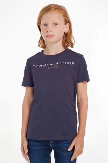 Dětské bavlněné tričko Tommy Hilfiger tmavomodrá barva, s potiskem, KS0KS00210