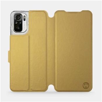 Flipové pouzdro na mobil Xiaomi Redmi Note 10S v provedení  Gold&Gray s šedým vnitřkem (5903516660056)