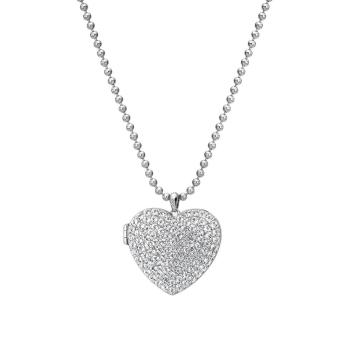 Hot Diamonds Stříbrný srdíčkový náhrdelník s diamantem Memories Heart Locket DP770