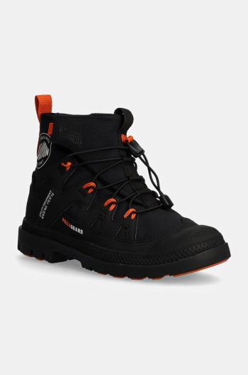 Boty Palladium PAMPA LITE+ XPLR WP+ dámské, černá barva, na plochém podpatku, 74383-008-M