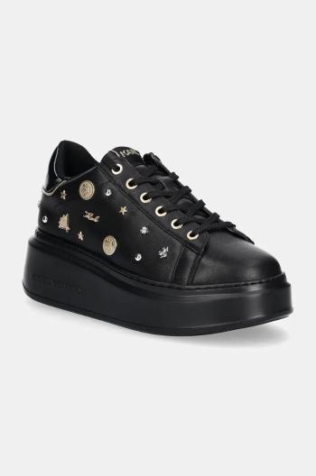 Kožené sneakers boty Karl Lagerfeld ANAKAPRI černá barva, KL63579D