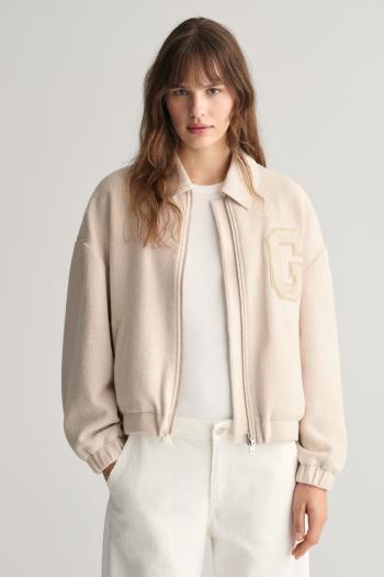 BUNDA GANT TEXTURED VARSITY JACKET SOFT OAT