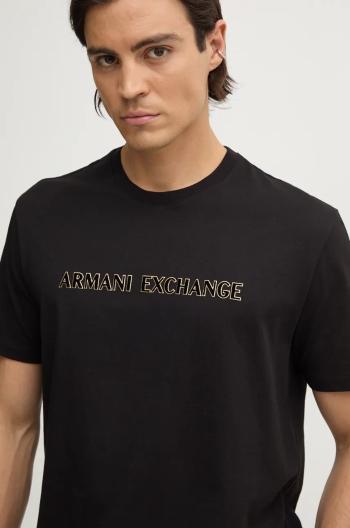 Bavlněné tričko Armani Exchange černá barva, s potiskem, XM000127 AF10356