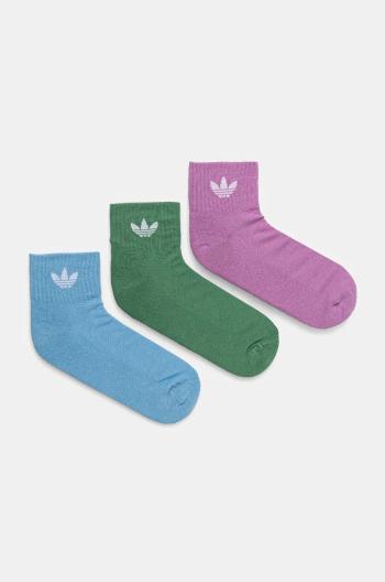 Ponožky adidas Originals 3-pack dámské, zelená barva, IX5241