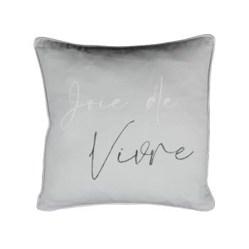 Šedý polštář Joie de Vivre - 45*45 cm SVOHKJV