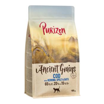 400g Purizon Adult tőkehal - ősgabona száraz macskatáp