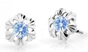 Cutie Jewellery Dětské náušnice z bílého zlata C2213-30-X-2 světle modrá