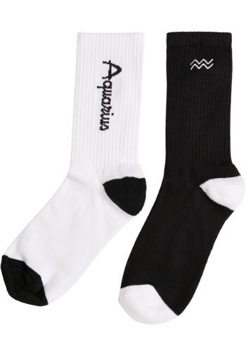 Mr. Tee Zodiac Socks 2-Pack black/white aquarius - 35–38