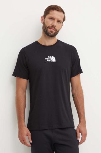 Bavlněné tričko The North Face M S/S Fine Alpine Equipment Tee 3 černá barva, s potiskem, NF0A87U3JK31