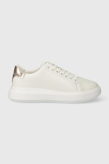 Kožené sneakers boty Calvin Klein CUPSOLE LACE UP LEATHER bílá barva, HW0HW01987