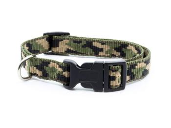 Vsepropejska Army zelený obojek pro psa | 24 - 45 cm Barva: Tmavě zelená, Obvod krku: 28 - 45 cm