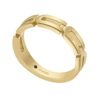 Fossil Stylový pozlacený prsten Heritage JF04694710 57 mm