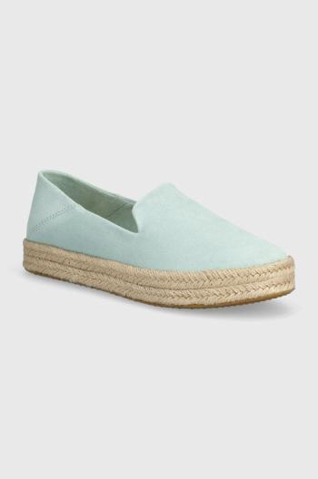 Semišové espadrilky Toms Carolina tyrkysová barva, 10020686