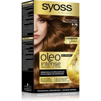 Syoss Oleo Intense permanentní barva na vlasy s olejem odstín 6-76 Teplý měděný 2x50 ml