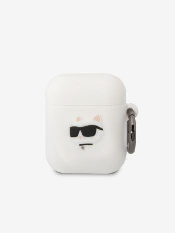 Karl Lagerfeld Airpods 1/2 White Pouzdro Bílá