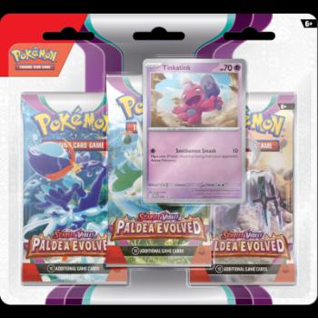 Pokémon TCG: SV02 Paldea Evolved - 3 Blister Booster - Tinkatink