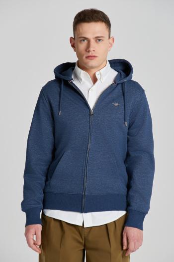 MIKINA GANT REG SHIELD FULL ZIP HOODIE DARK JEANSBLUE MELANGE