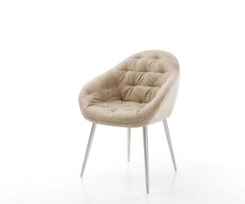 Jídelní židle Gaio-Flex béžová vintage zúžená podnož nerezová