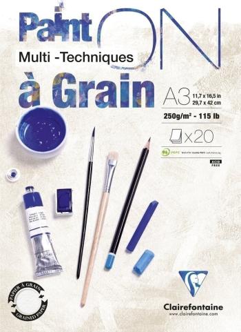 Clairefontaine Pain'On À Grain Glued Pad Skicář A3 250 g