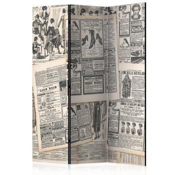 Paraván Vintage Newspapers Dekorhome 135x172 cm (3-dílný)