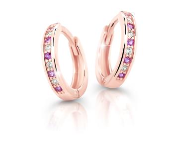 Cutie Jewellery Cercei rotunzi fermecători din aur roz C3342-80-X-4 violet