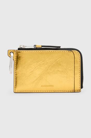 Kožená peněženka AllSaints REMY WALLET zlatá barva, W017XZ