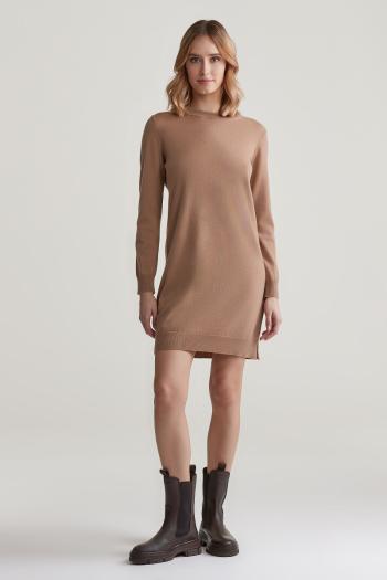 ŠATY GANT SUPERFINE LAMBSWOOL DRESS CARAMEL BEIGE