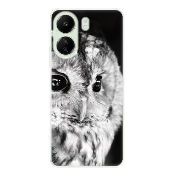 Odolné silikonové pouzdro iSaprio - BW Owl - Xiaomi Redmi 13C