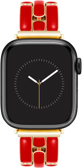 Anne Klein Ocelový tah pro Apple Watch 38/40/41 mm - Gold/Red WK/1048GPRD38