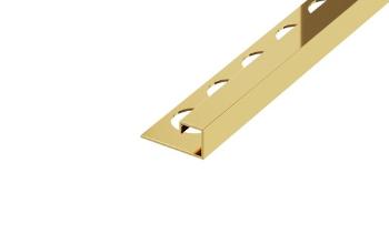 Lišta ukončovací "P" Eviso gold lesk, nerez PVD, dĺžka 270 cm, výška hrany 10 mm, FIPG0001