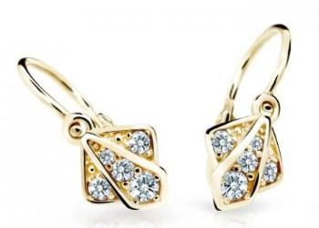 Cutie Jewellery Dětské náušnice ze žlutého zlata C2241-10-X-1 bílá